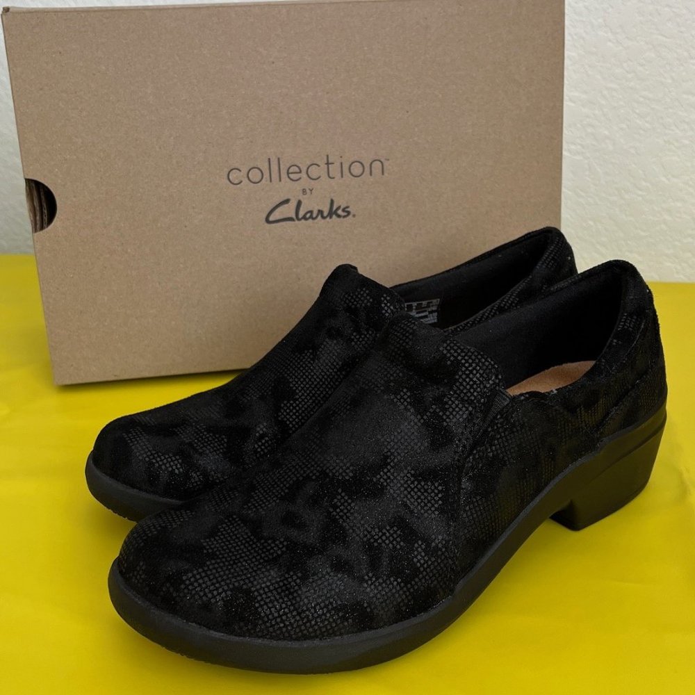 Clarks Women's Talene Pace Black Interest Casual Slip-on Shoe, Size 8